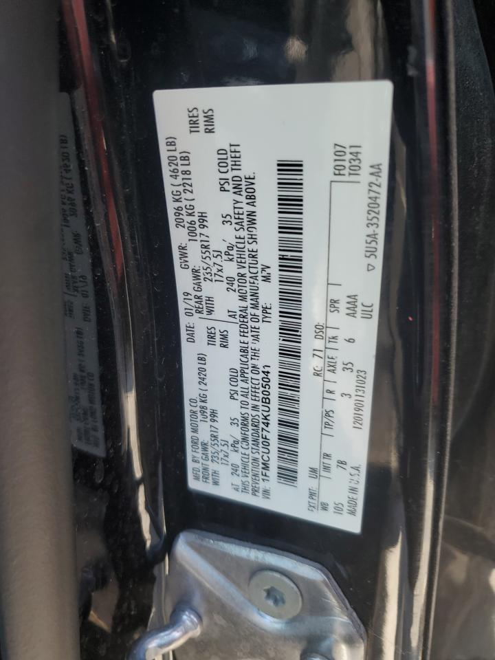 2019 Ford Escape S VIN: 1FMCU0F74KUB05041 Lot: 63037904