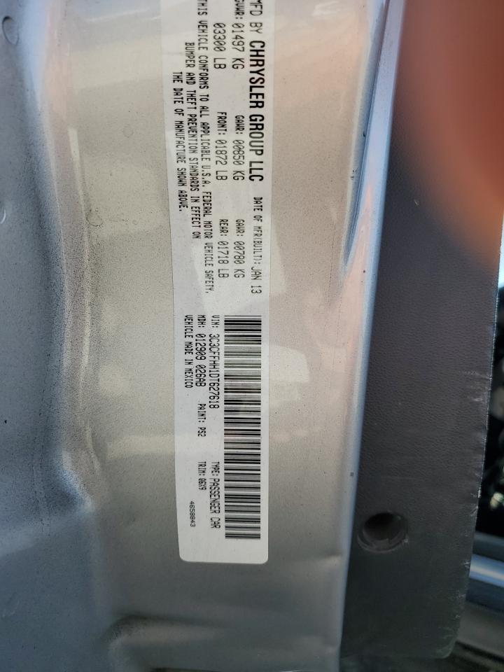 2013 Fiat 500 Sport VIN: 3C3CFFHH1DT627618 Lot: 63123074