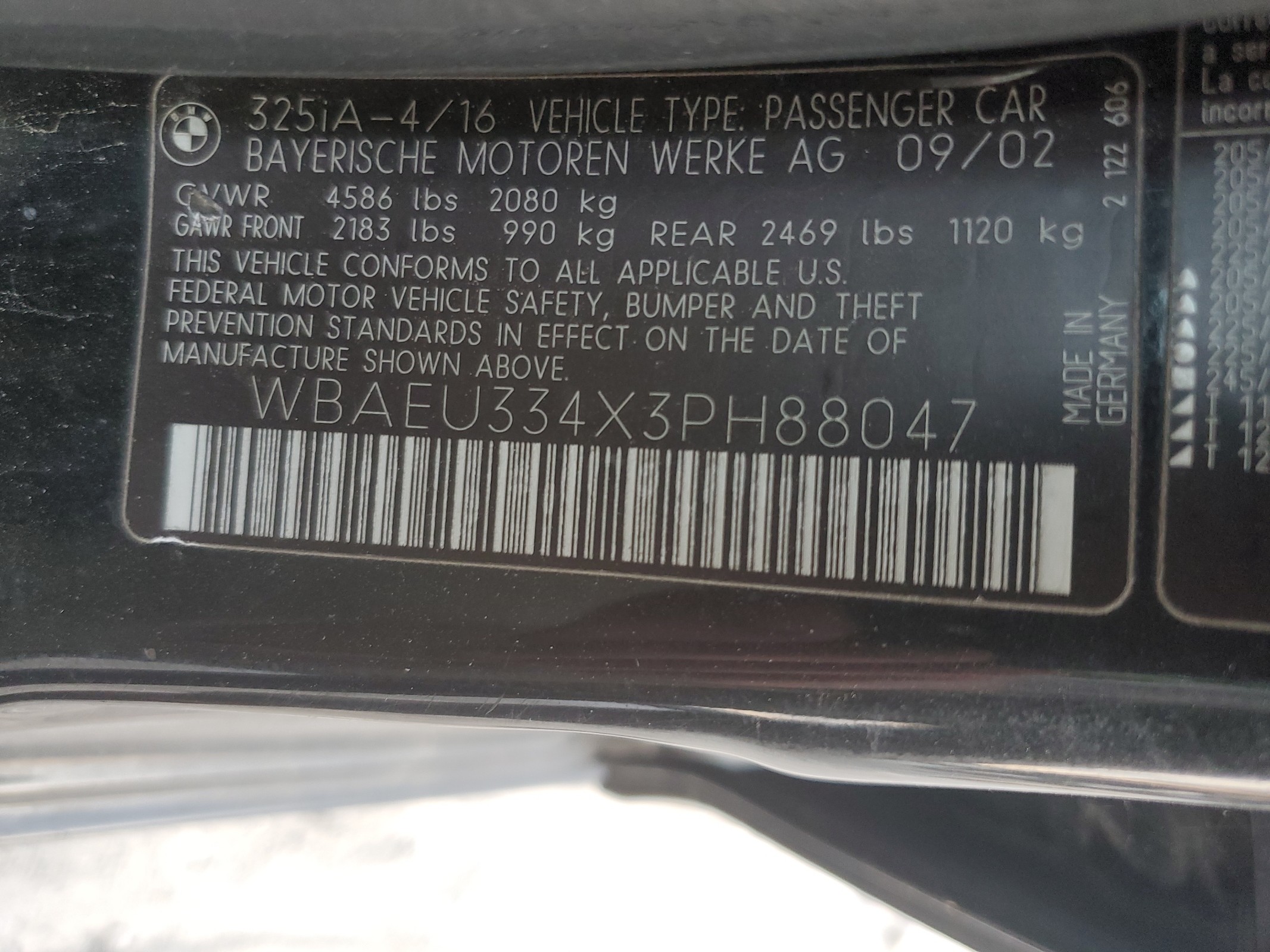 WBAEU334X3PH88047 2003 BMW 325 Xi