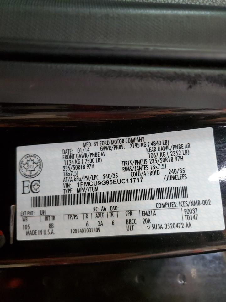 2014 Ford Escape Se VIN: 1FMCU9G95EUC11717 Lot: 64880914