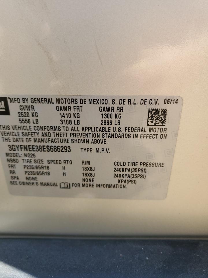 2014 Cadillac Srx Luxury Collection VIN: 3GYFNEE38ES686293 Lot: 64865964