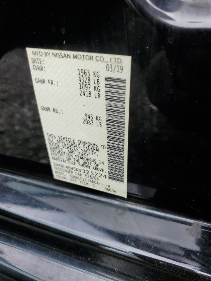 2019 Nissan Altima S VIN: 1N4BL4BV5KN325724 Lot: 64566744