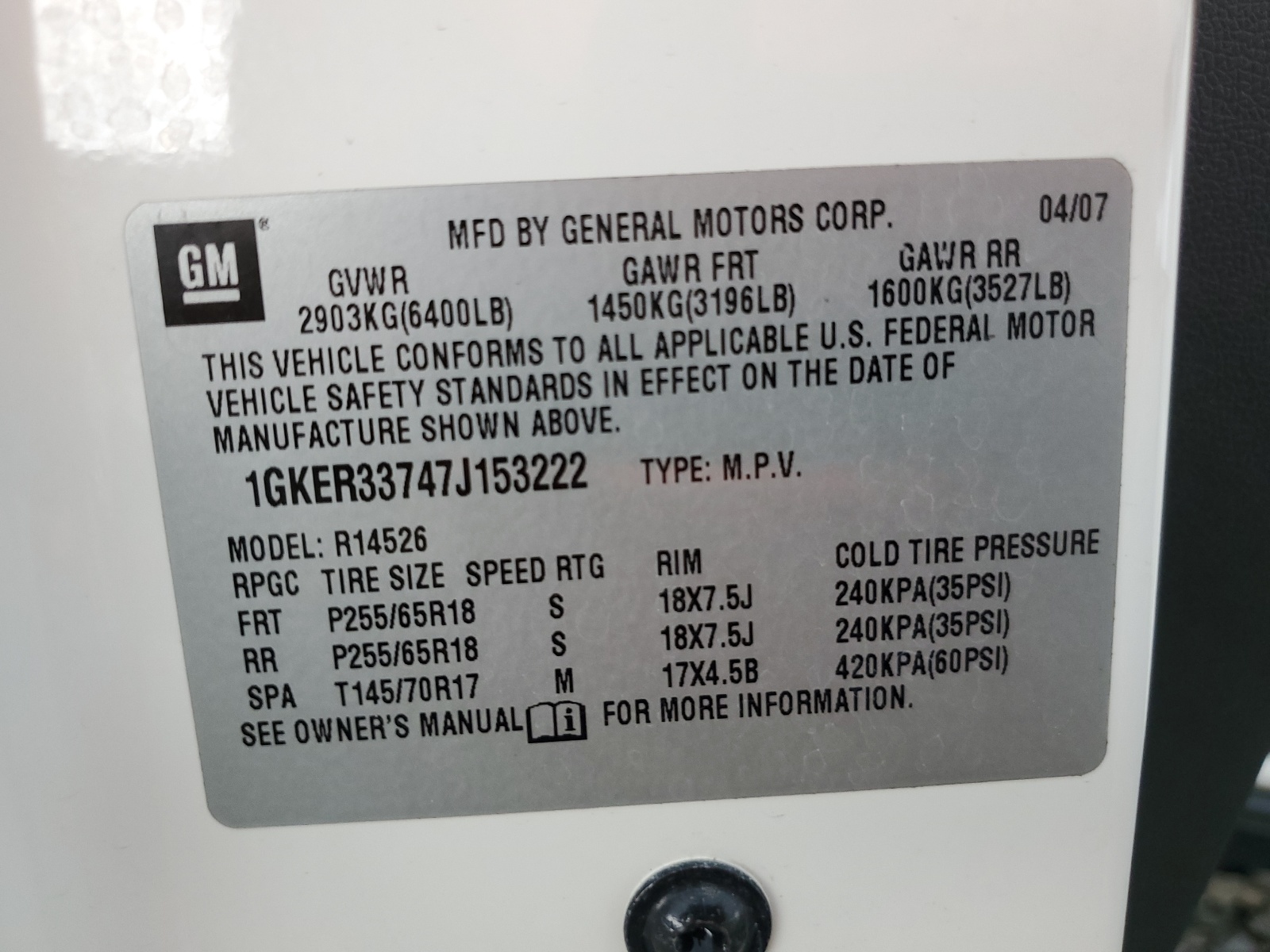 1GKER33747J153222 2007 GMC Acadia Slt-2