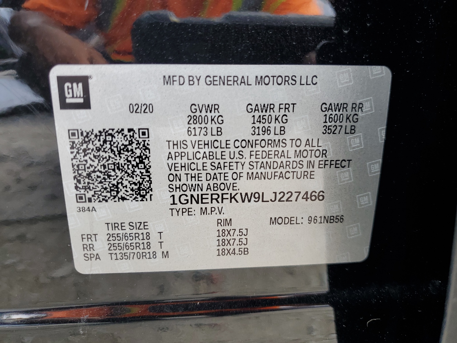 1GNERFKW9LJ227466 2020 Chevrolet Traverse Ls