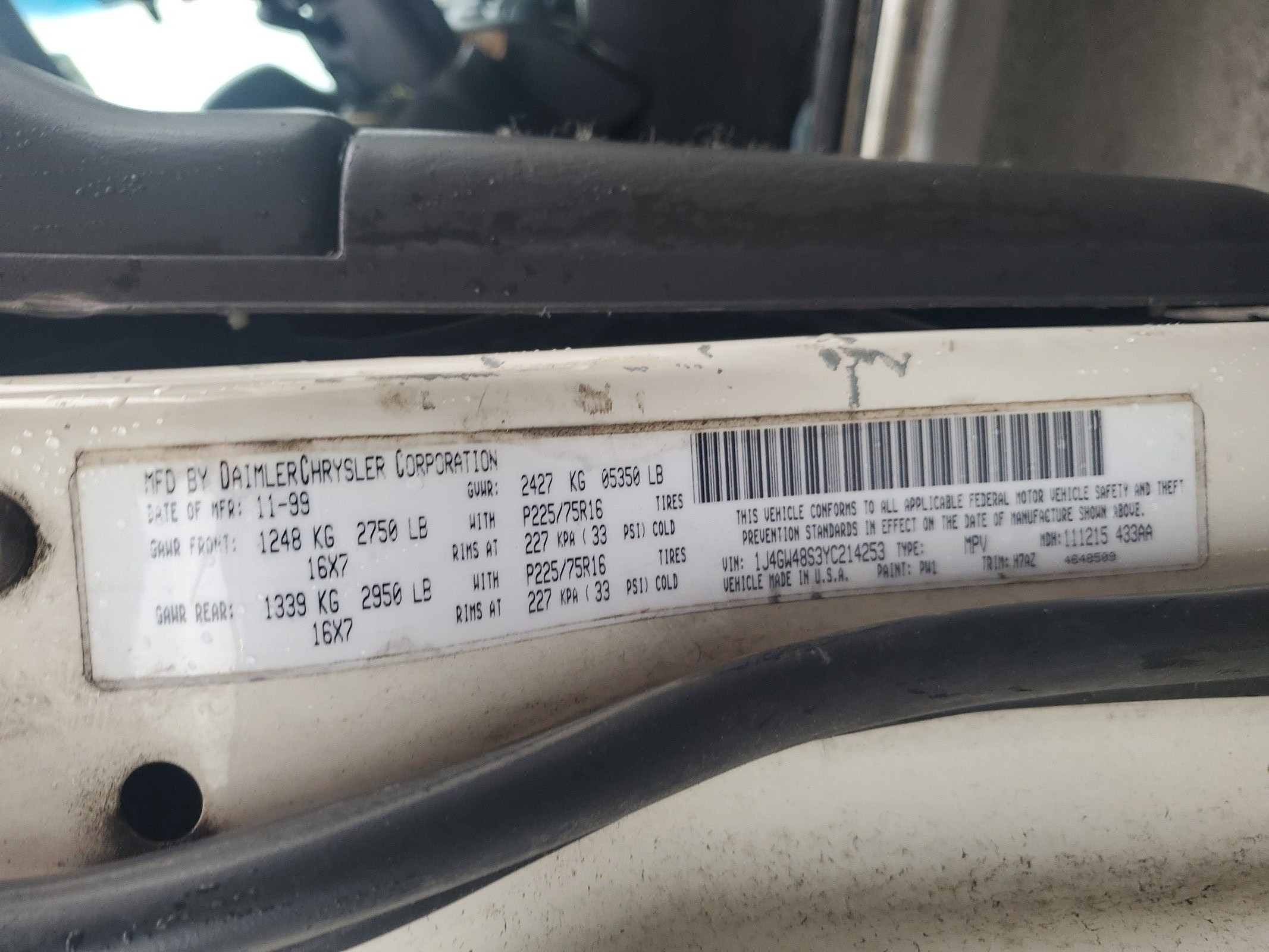 1J4GW48S3YC214253 2000 Jeep Grand Cherokee Laredo