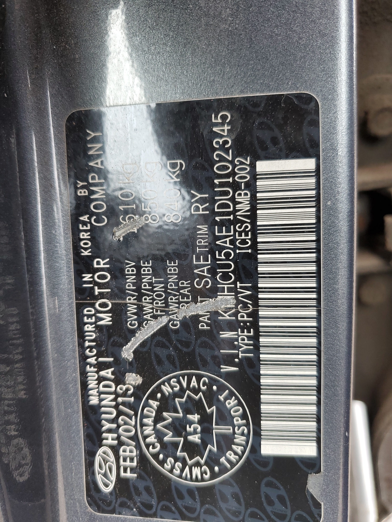 KMHCU5AE1DU102345 2013 Hyundai Accent Gls