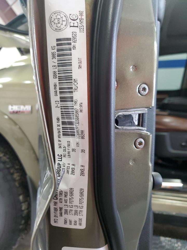 2013 Ram 1500 Longhorn VIN: 1C6RR7PT3DS605007 Lot: 64185434