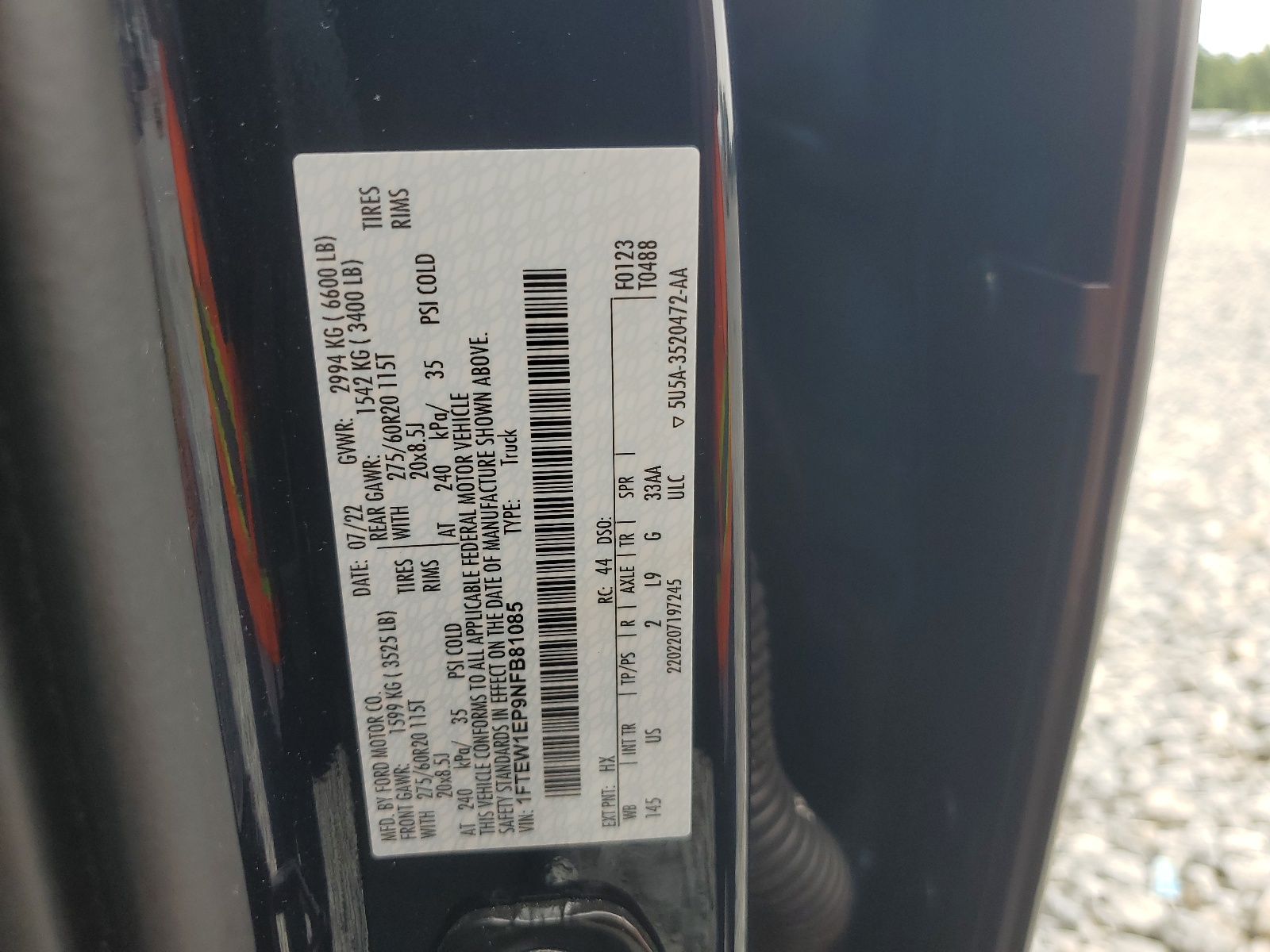 1FTEW1EP9NFB81085 2022 Ford F150 Supercrew