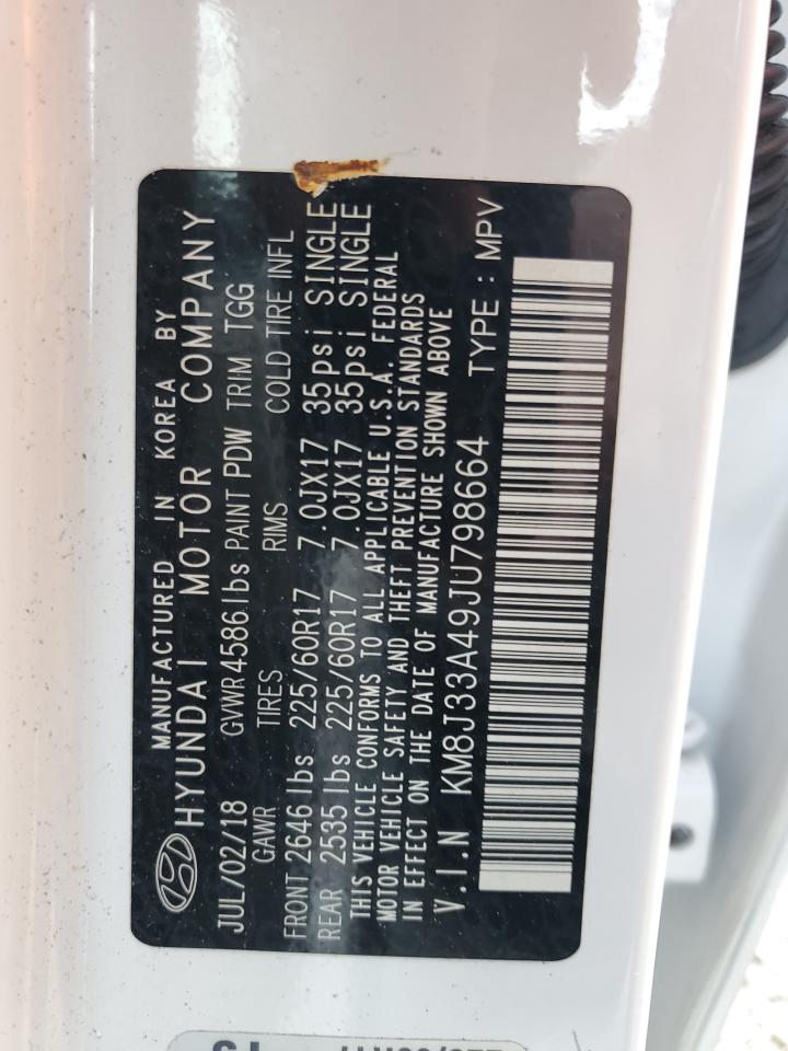 2018 Hyundai Tucson Sel VIN: KM8J33A49JU798664 Lot: 63032424