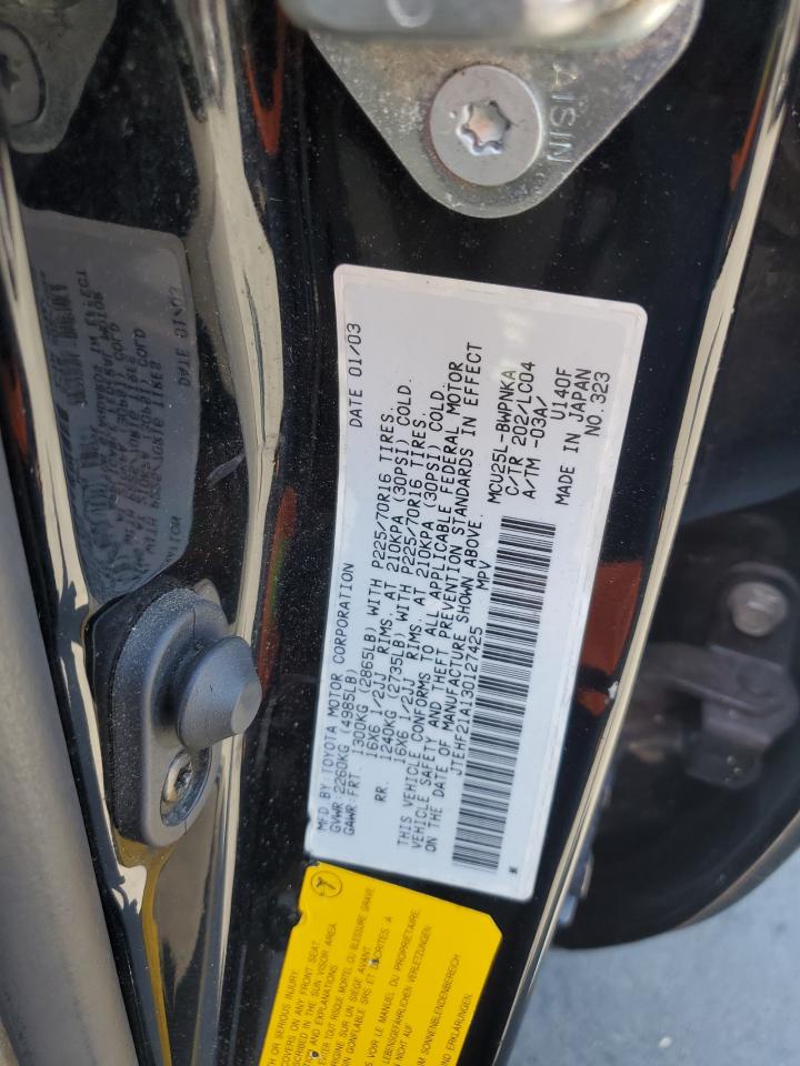 2003 Toyota Highlander Limited VIN: JTEHF21A130127425 Lot: 64301174