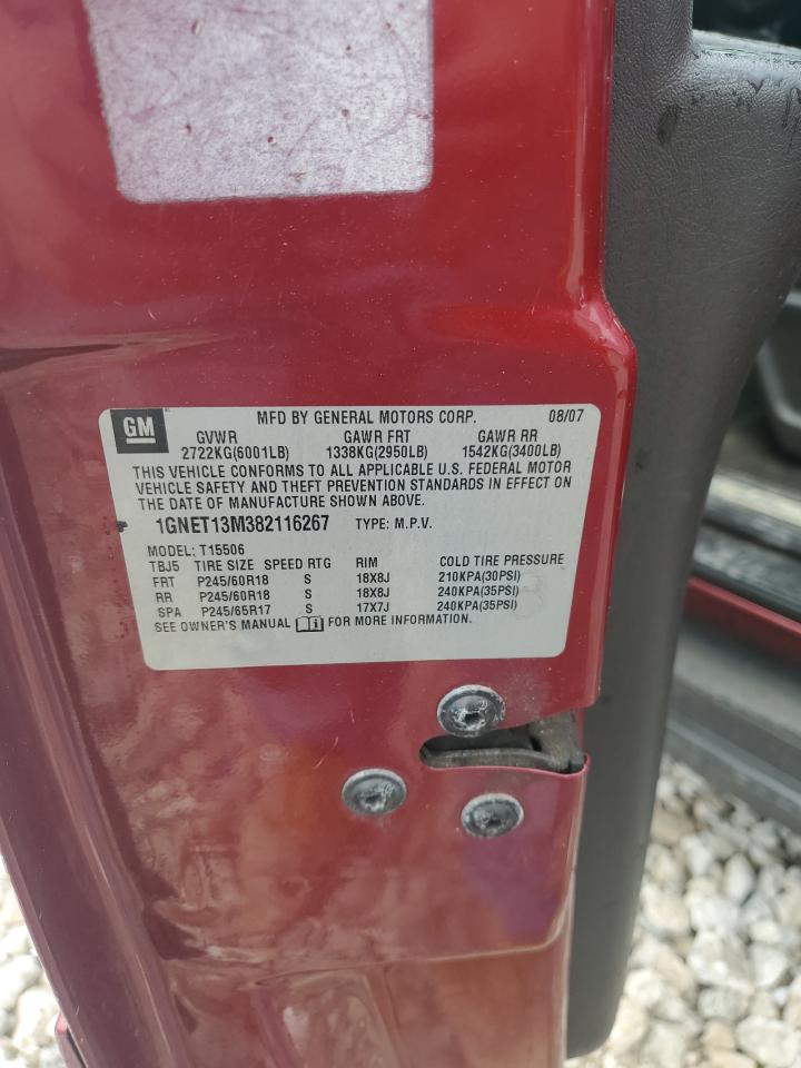 2008 Chevrolet Trailblazer Ls VIN: 1GNET13M382116267 Lot: 60922974