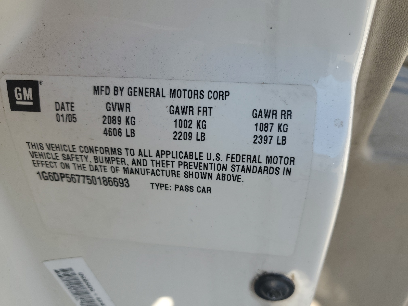 1G6DP567750186693 2005 Cadillac Cts Hi Feature V6