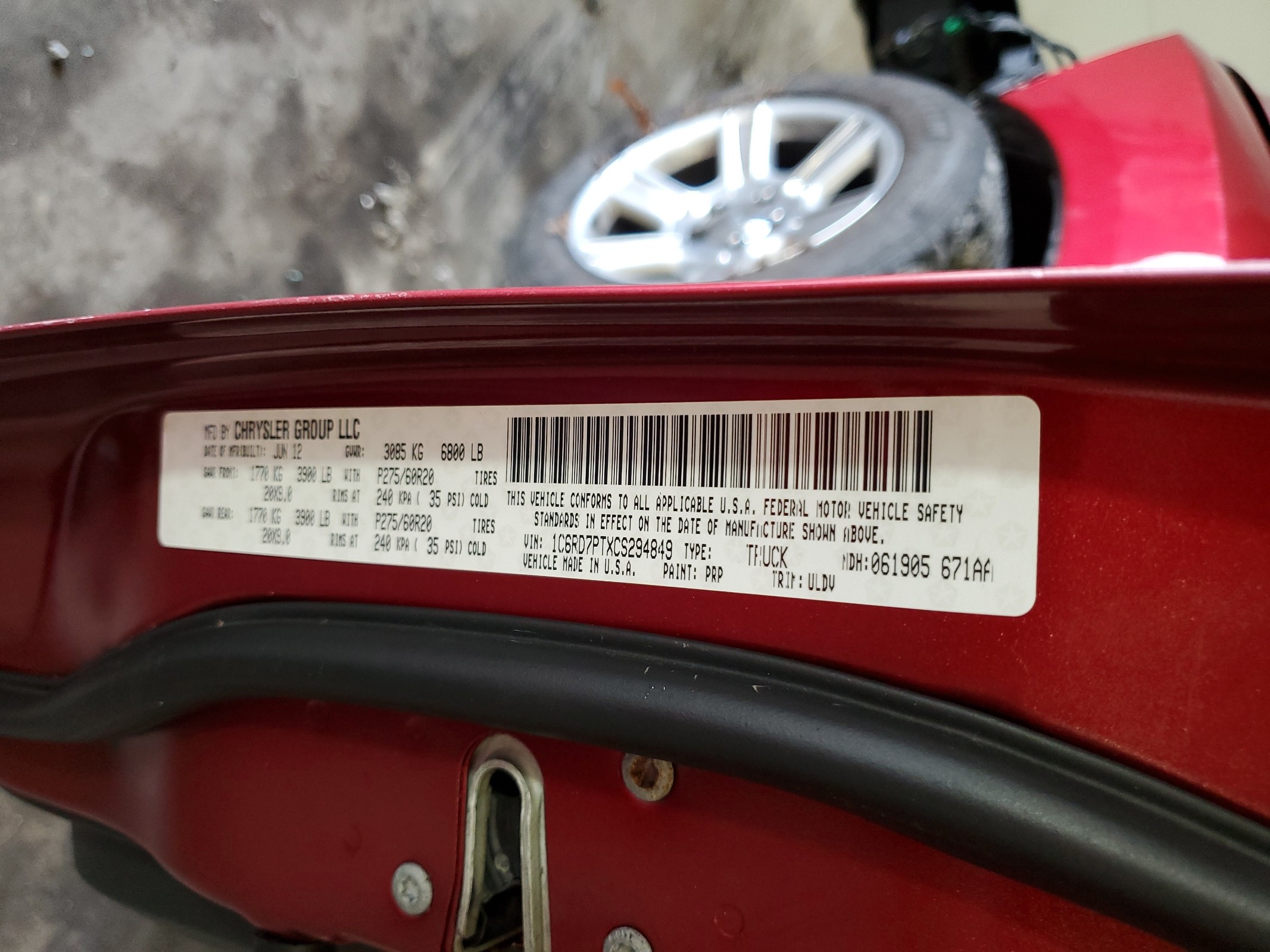1C6RD7PTXCS294849 2012 Dodge Ram 1500 Longhorn