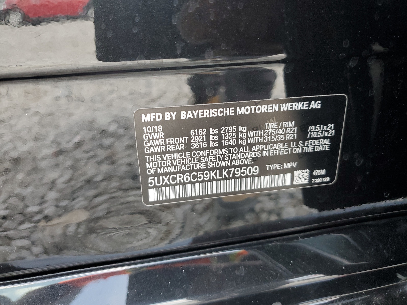 5UXCR6C59KLK79509 2019 BMW X5 xDrive40I