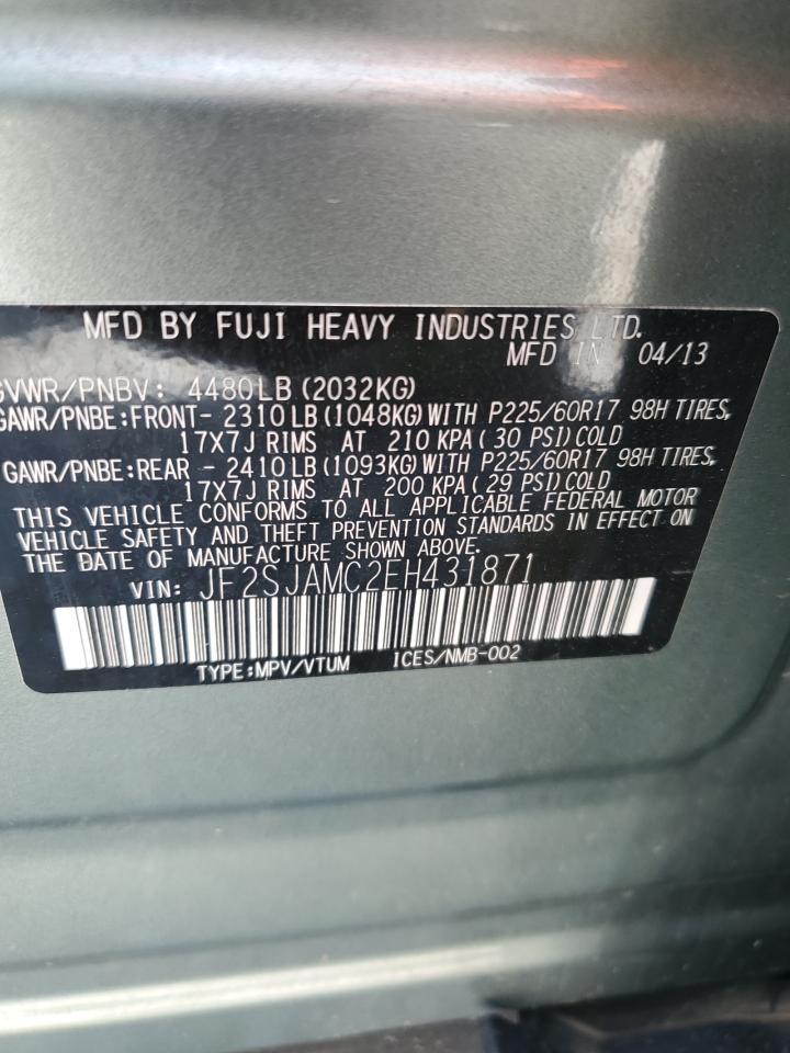 2014 Subaru Forester 2.5I Touring VIN: JF2SJAMC2EH431871 Lot: 62941494
