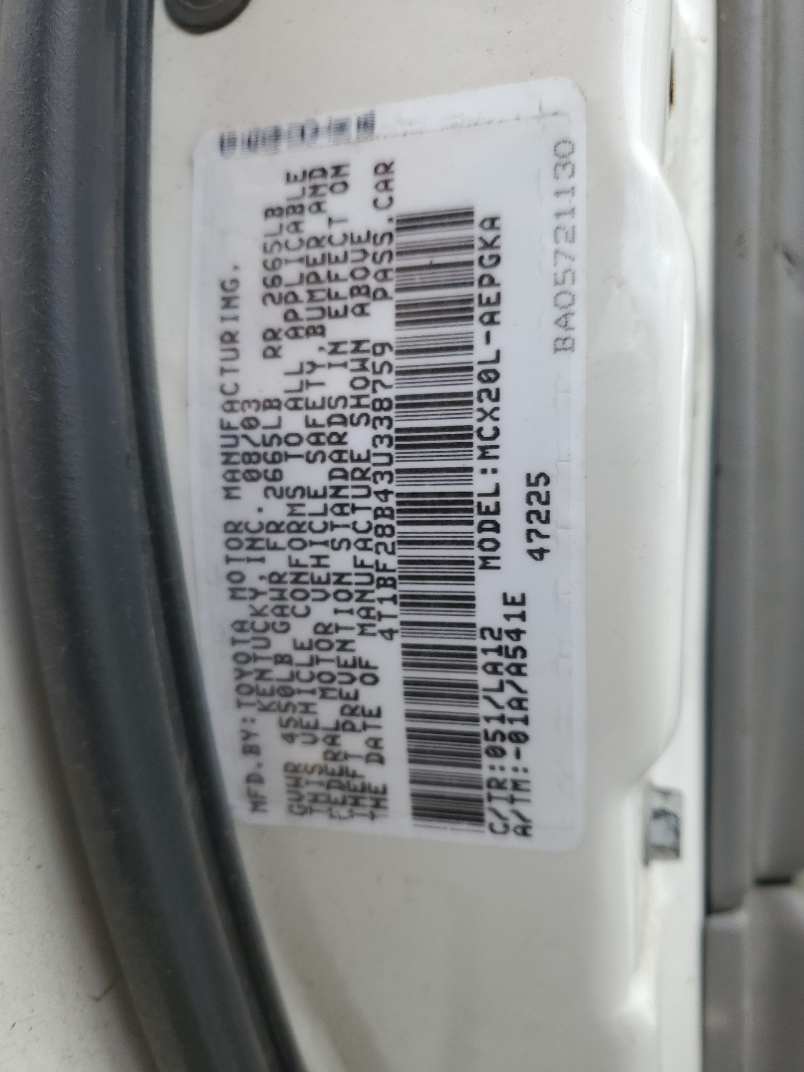 4T1BF28B43U338759 2003 Toyota Avalon Xl