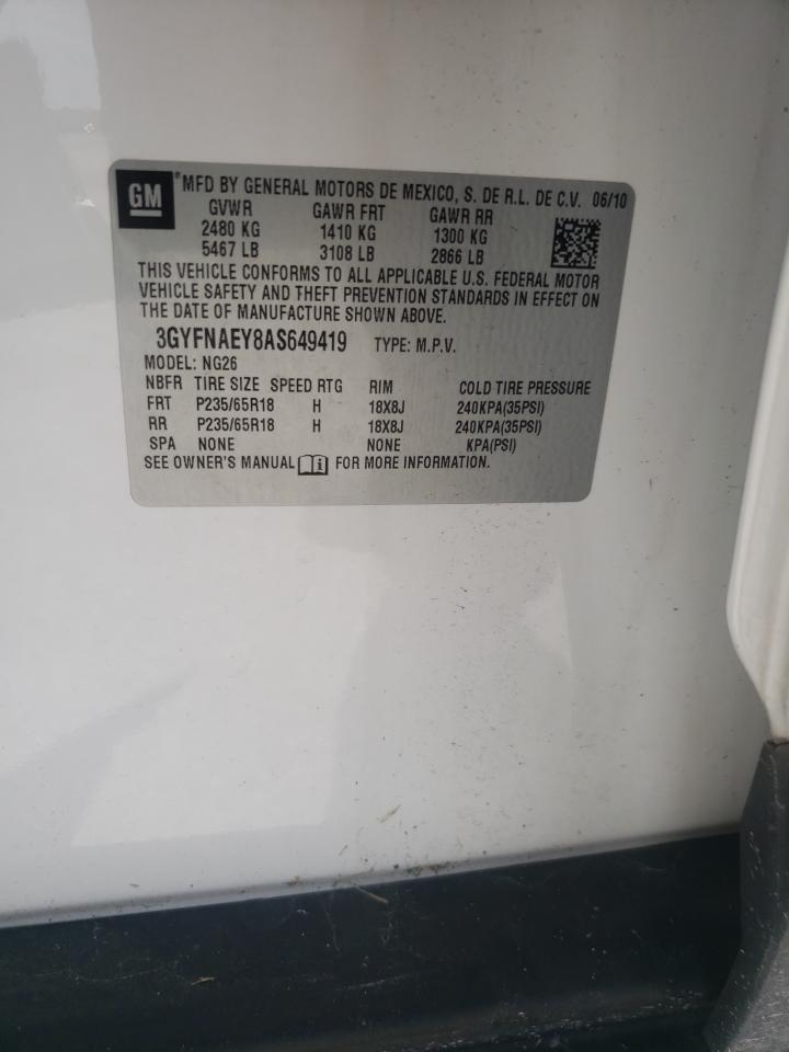 2010 Cadillac Srx Luxury Collection VIN: 3GYFNAEY8AS649419 Lot: 63399744