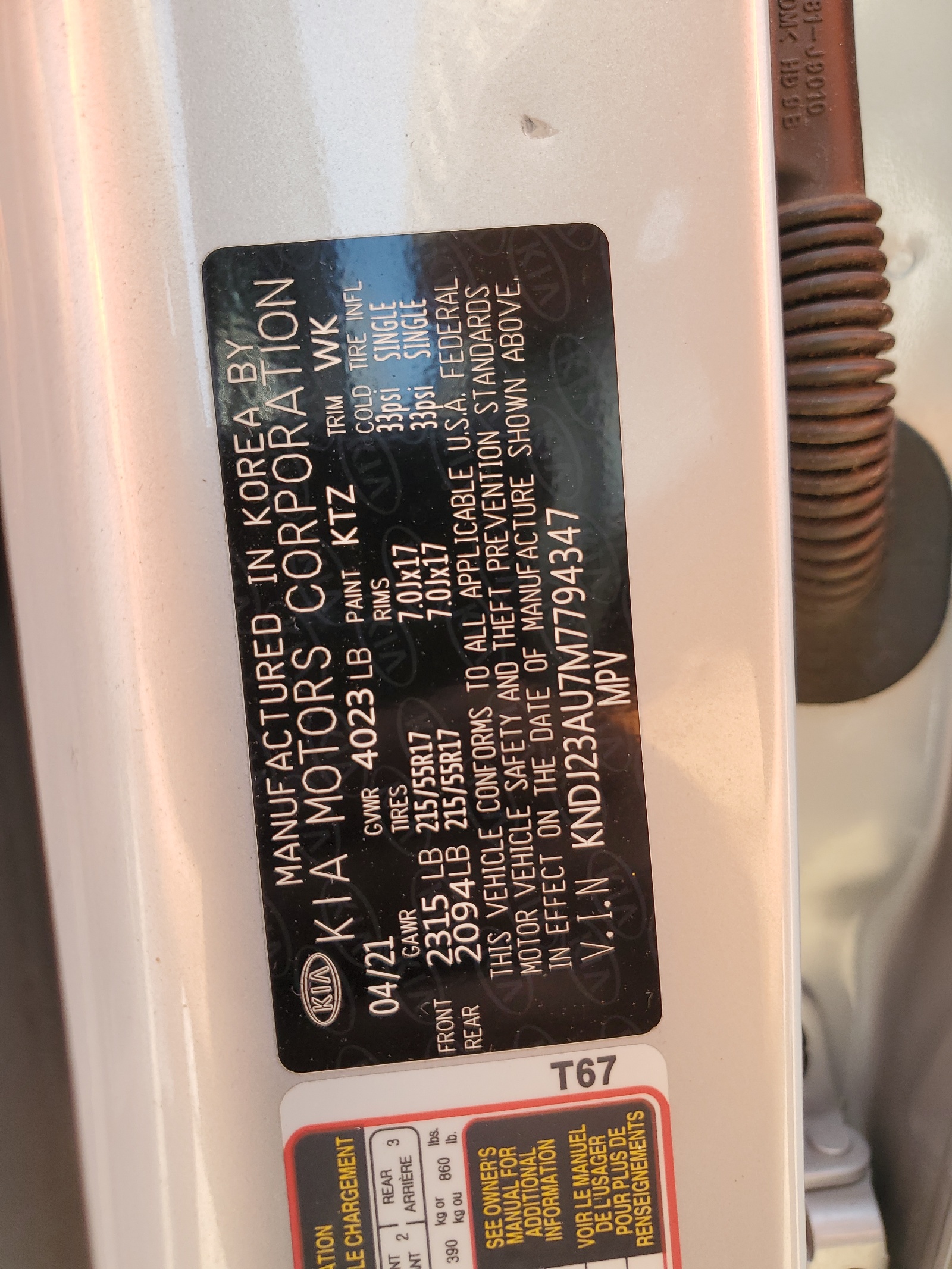 KNDJ23AU7M7794347 2021 Kia Soul Lx