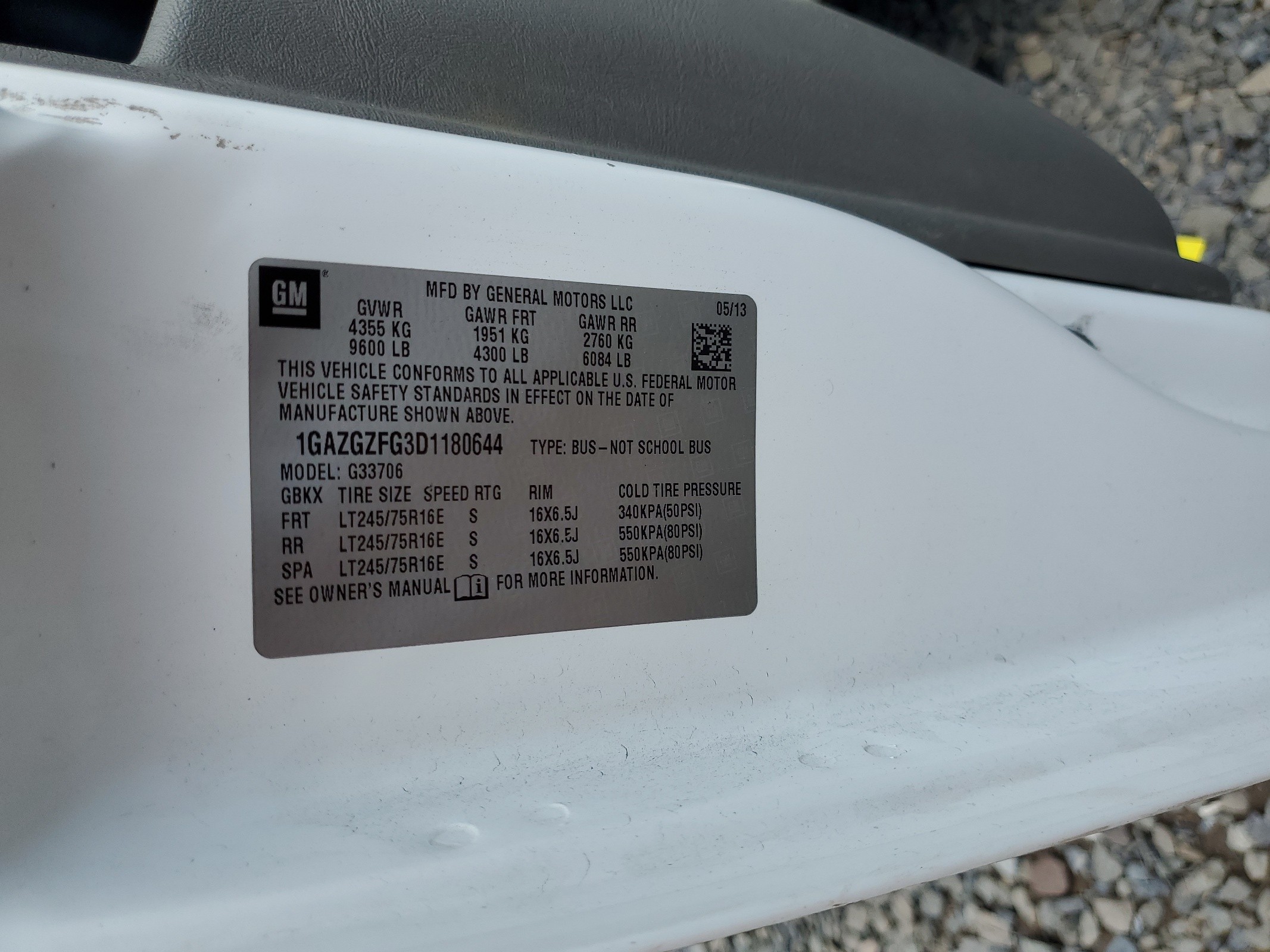 1GAZGZFG3D1180644 2013 Chevrolet Express G3500 Ls