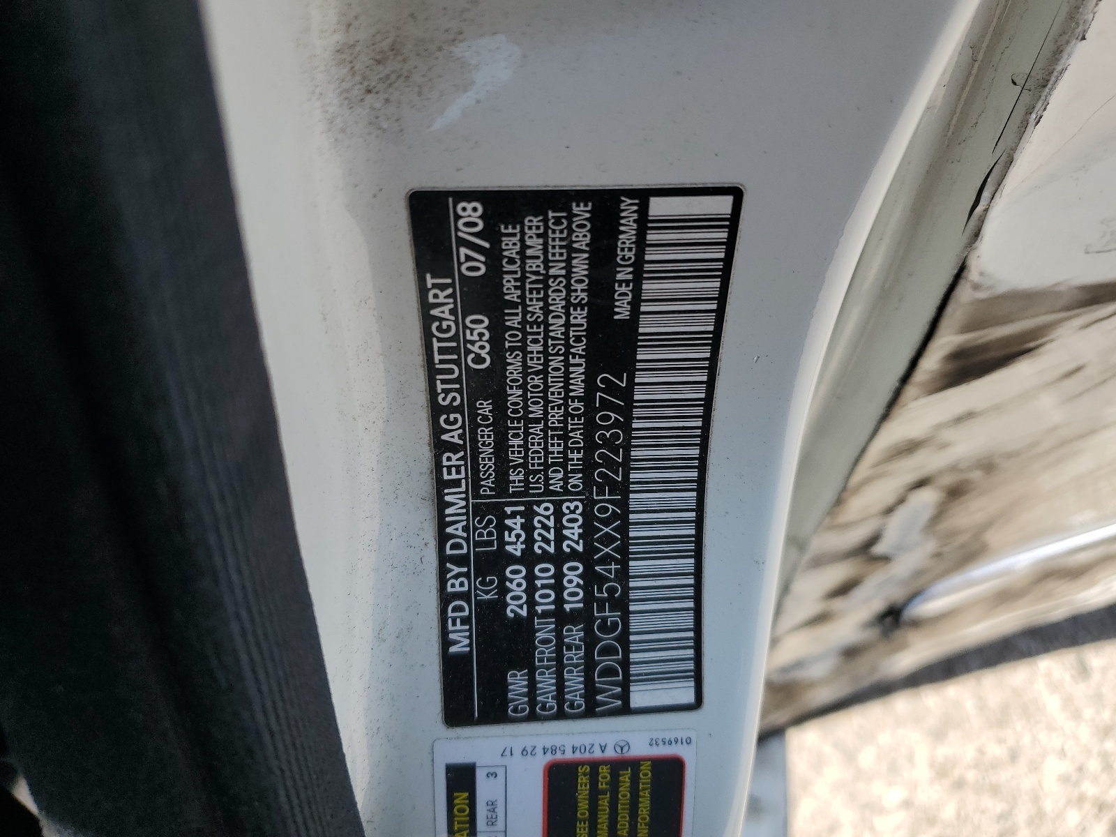 WDDGF54XX9F223972 2009 Mercedes-Benz C 300