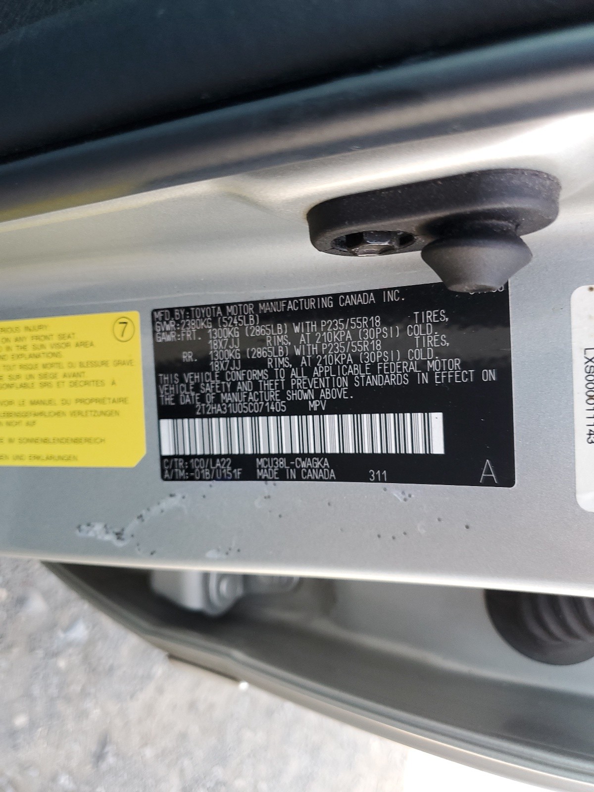 2T2HA31U05C071405 2005 Lexus Rx 330