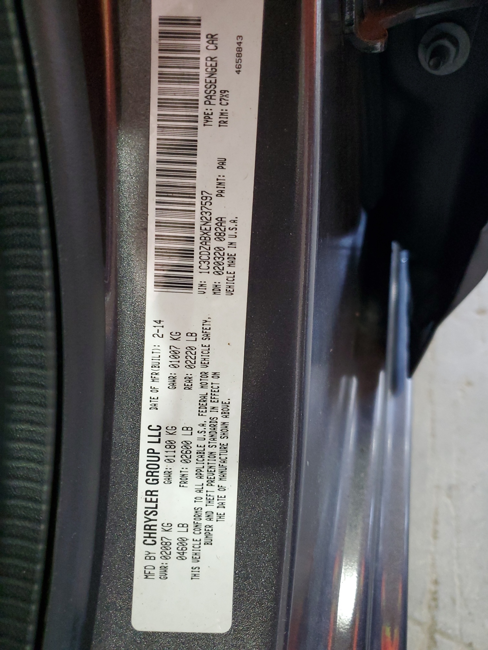 1C3CDZABXEN237597 2014 Dodge Avenger Se