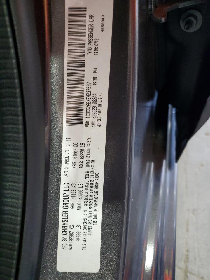 2014 Dodge Avenger Se VIN: 1C3CDZABXEN237597 Lot: 65575054