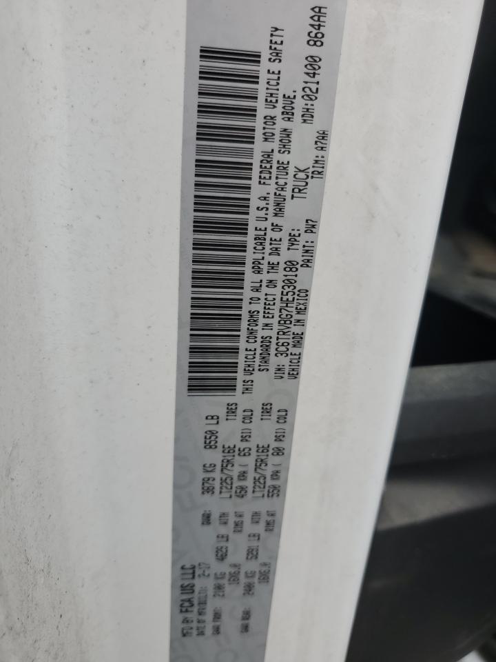 2017 Ram Promaster 1500 1500 High VIN: 3C6TRVBG7HE530180 Lot: 63015124