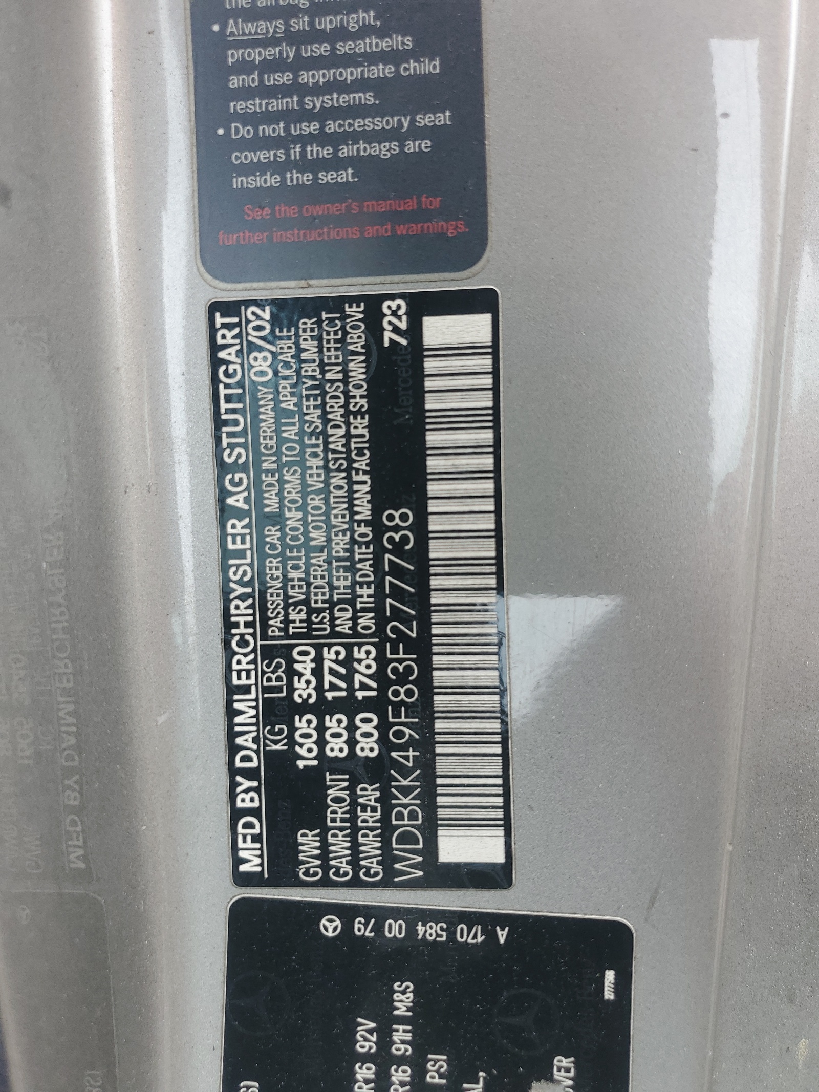 WDBKK49F83F277738 2003 Mercedes-Benz Slk 230 Kompressor