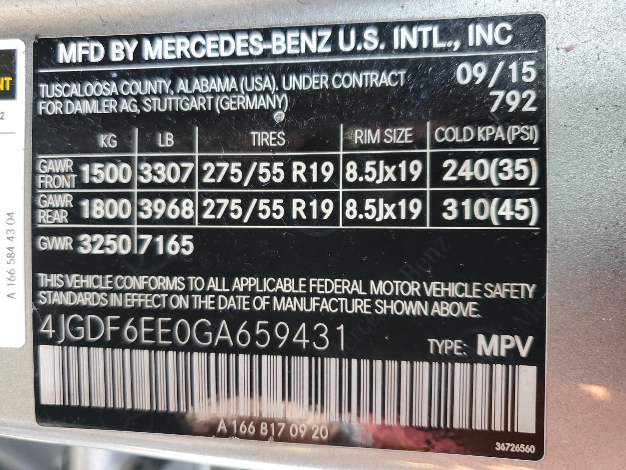 VIN 4JGDF6EE0GA659431 2016 MERCEDES-BENZ GL-CLASS no.13