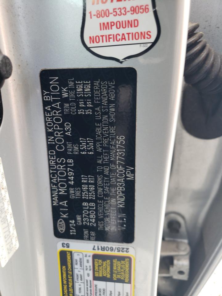 2015 Kia Sportage Lx VIN: KNDPB3AC0F7731756 Lot: 63380004