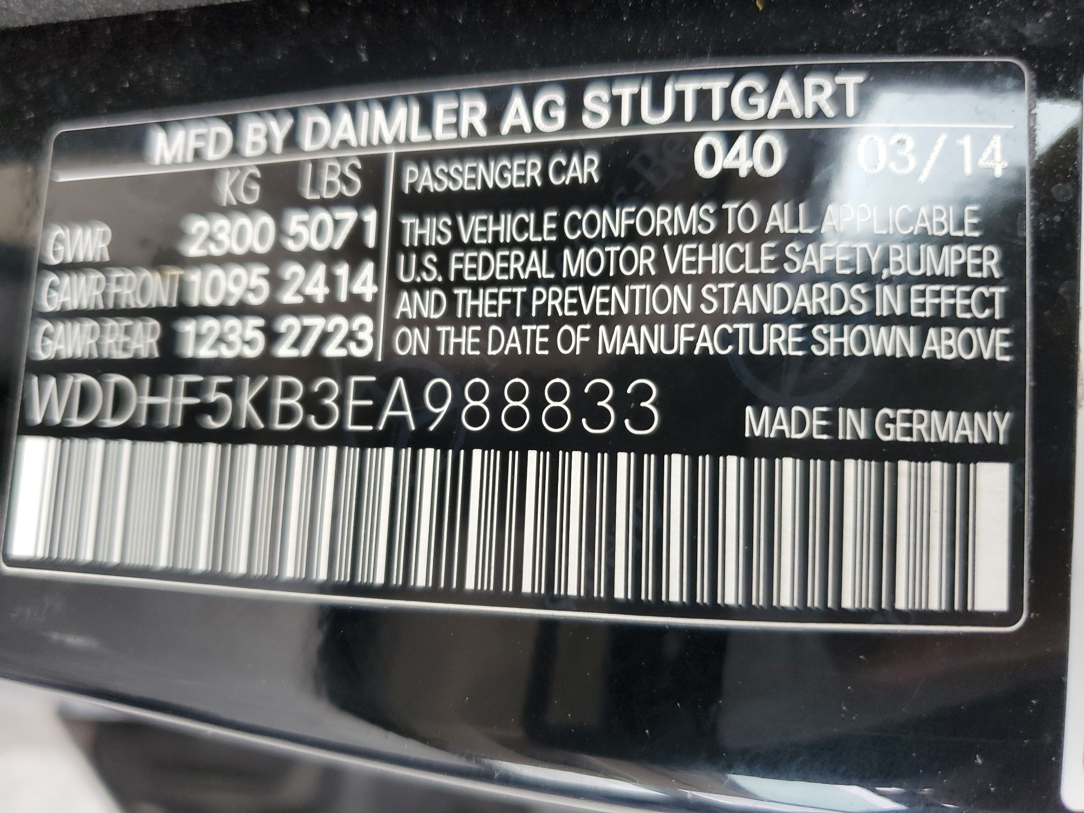 WDDHF5KB3EA988833 2014 Mercedes-Benz E 350