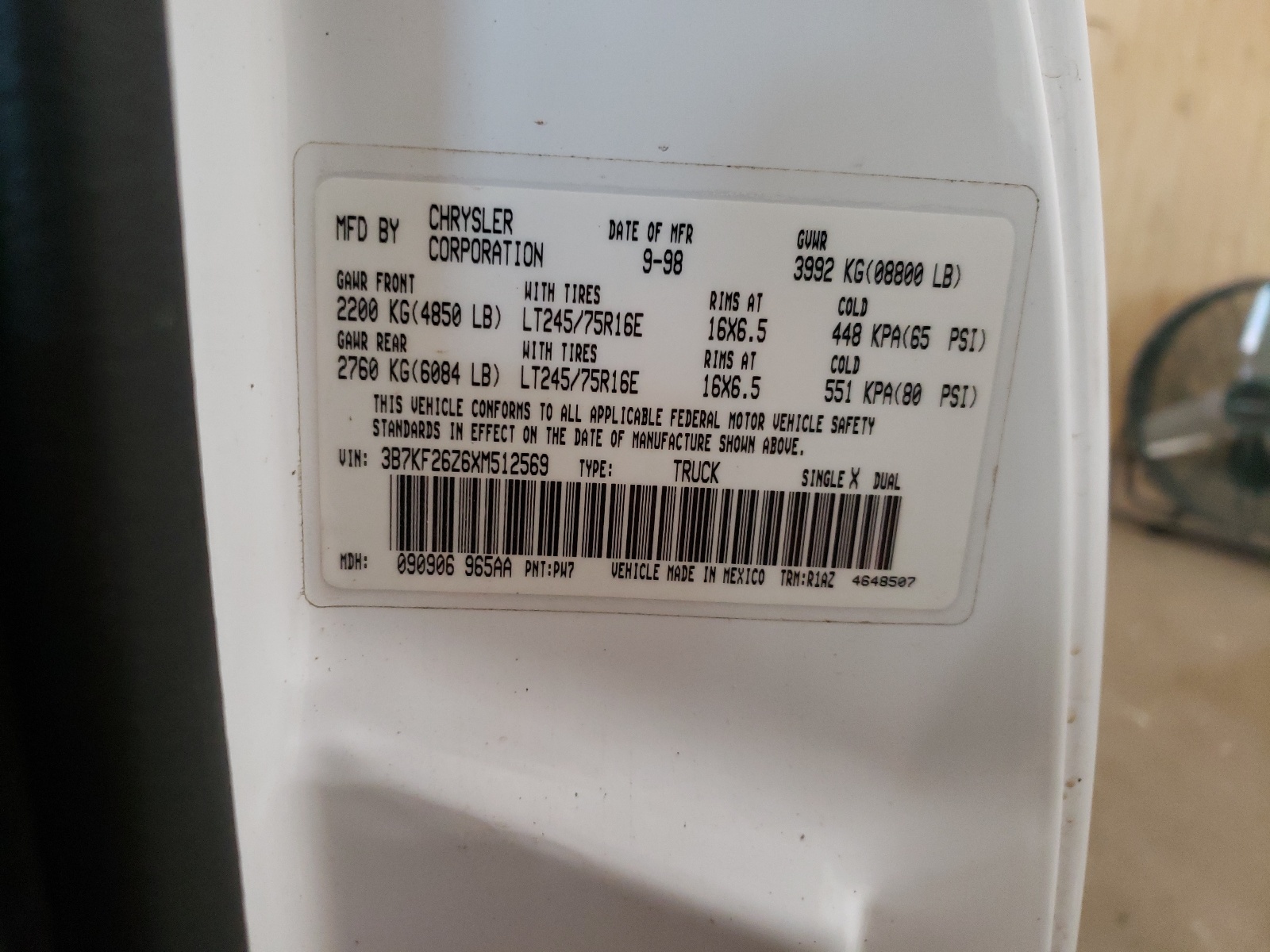 3B7KF26Z6XM512569 1999 Dodge Ram 2500