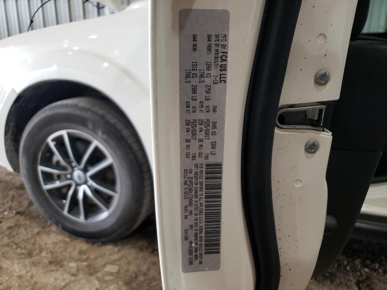 2018 Dodge Journey Se VIN: 3C4PDCABXJT249401 Lot: 63819754