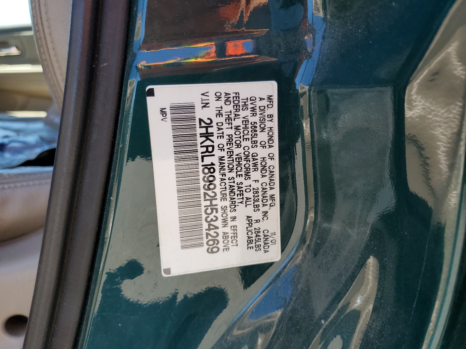 2HKRL18992H534269 2002 Honda Odyssey Exl