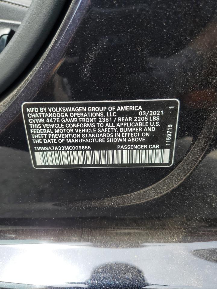 2021 Volkswagen Passat Se VIN: 1VWSA7A33MC009655 Lot: 64606094