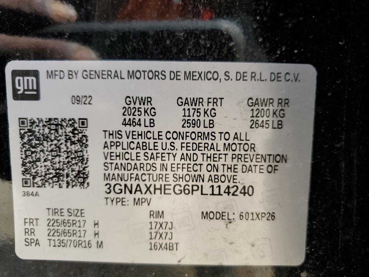 2023 Chevrolet Equinox Ls VIN: 3GNAXHEG6PL114240 Lot: 65629544