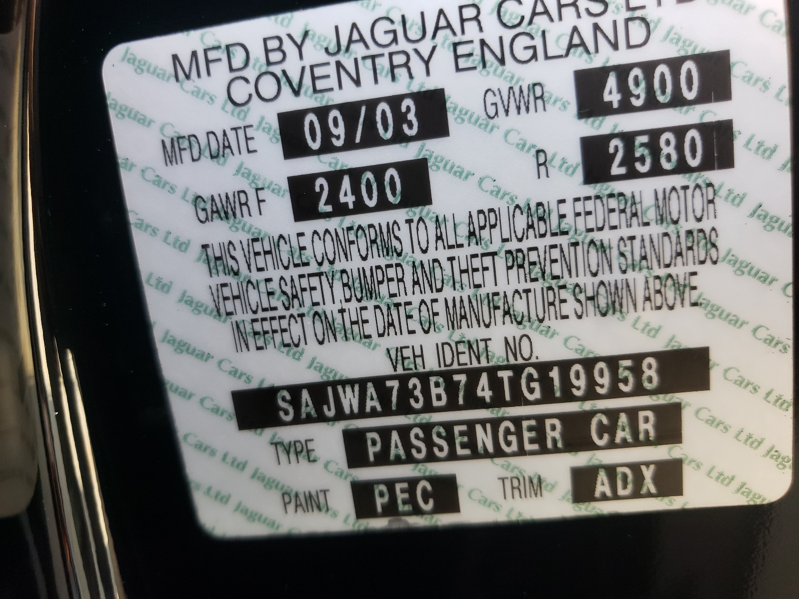 SAJWA73B74TG19958 2004 Jaguar Xjr S