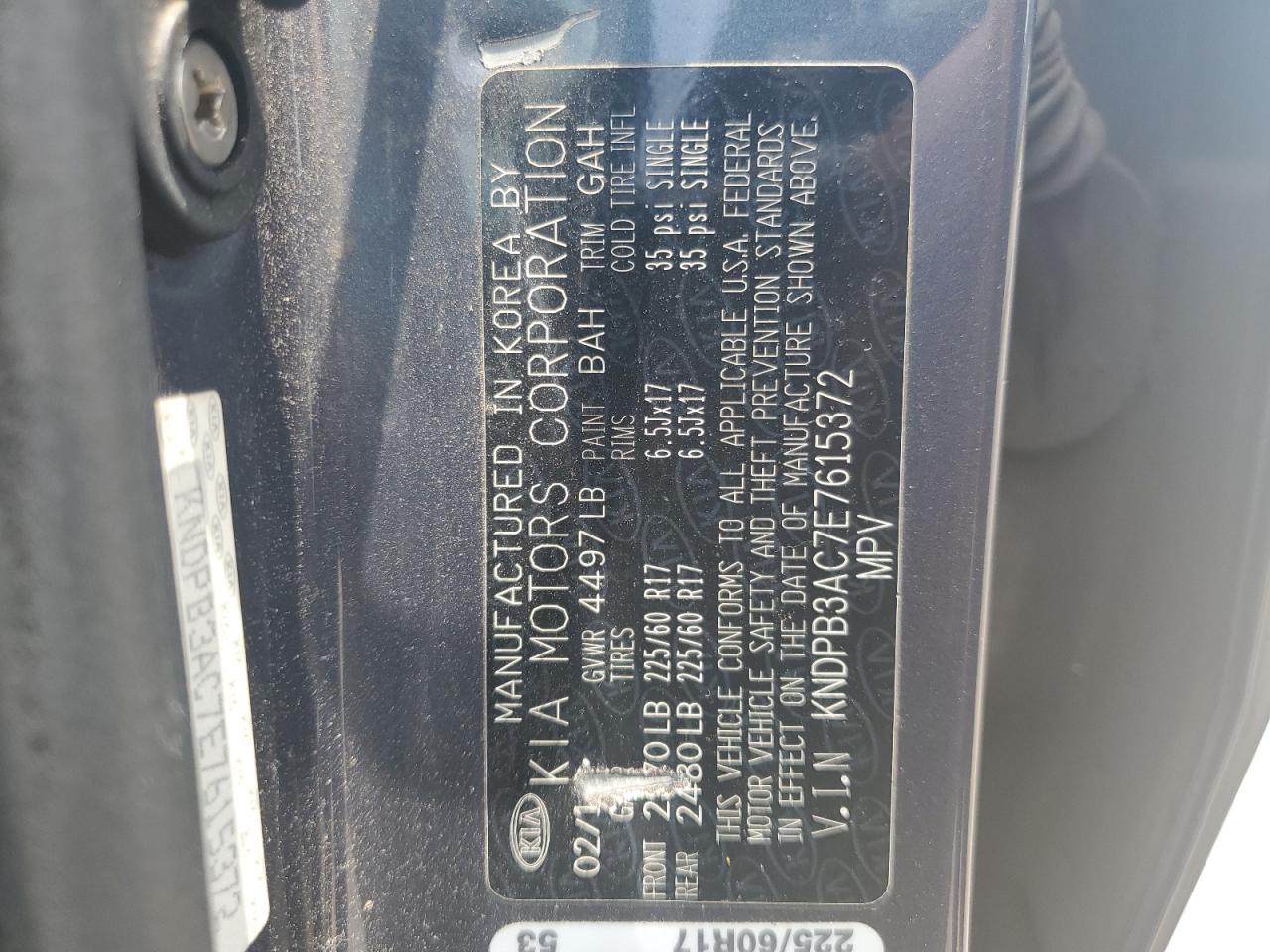 2014 Kia Sportage Base VIN: KNDPB3AC7E7615372 Lot: 62598714