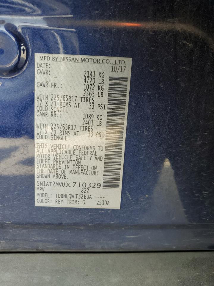 2018 Nissan Rogue S VIN: 5N1AT2MV0JC710329 Lot: 63790154