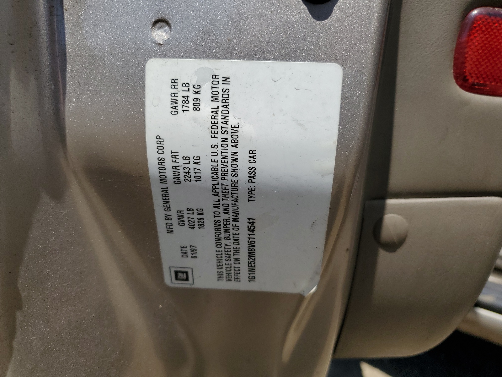 1G1NE52M8V6114541 1997 Chevrolet Malibu Ls