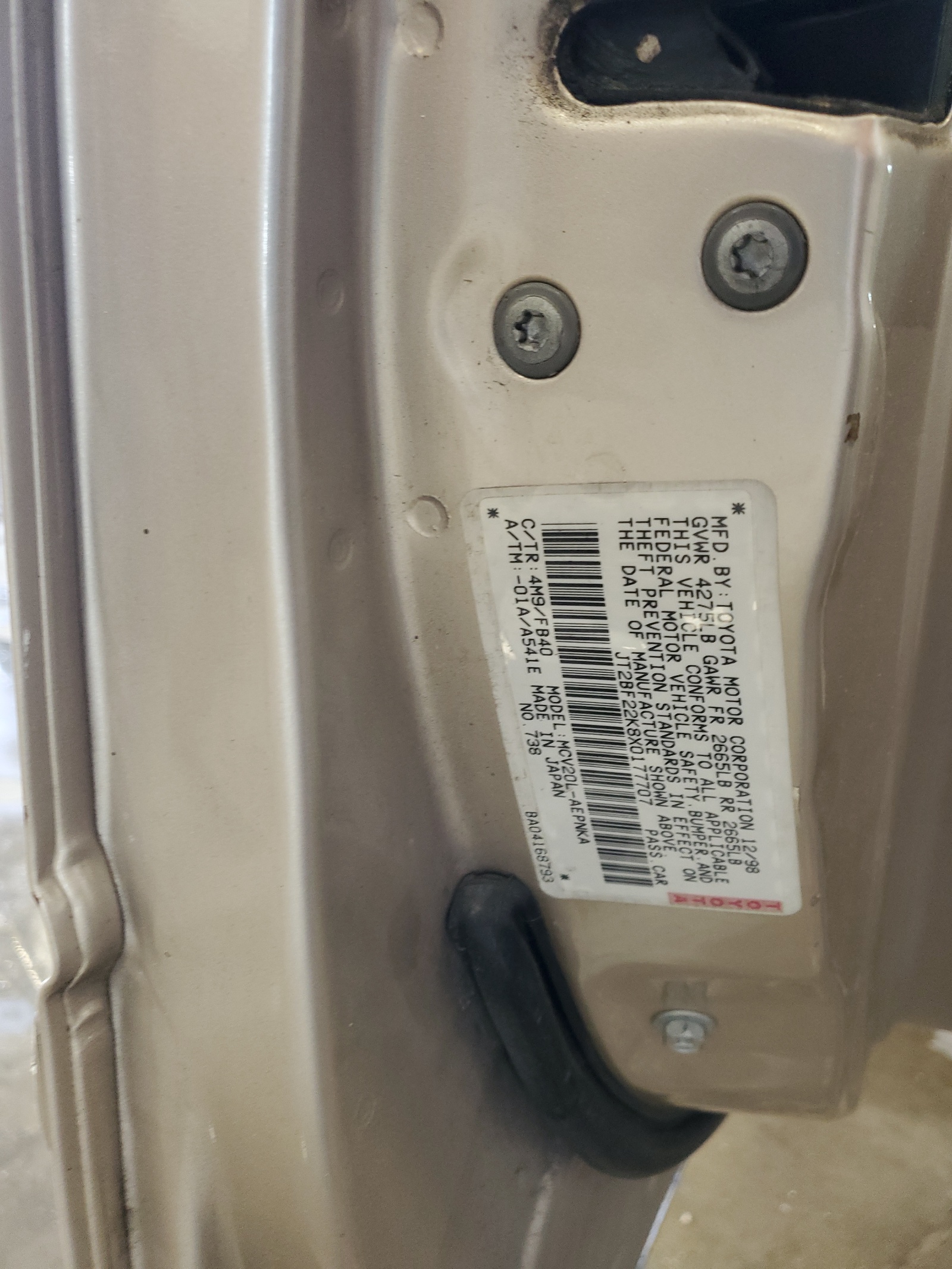 JT2BF22K8X0177707 1999 Toyota Camry Le