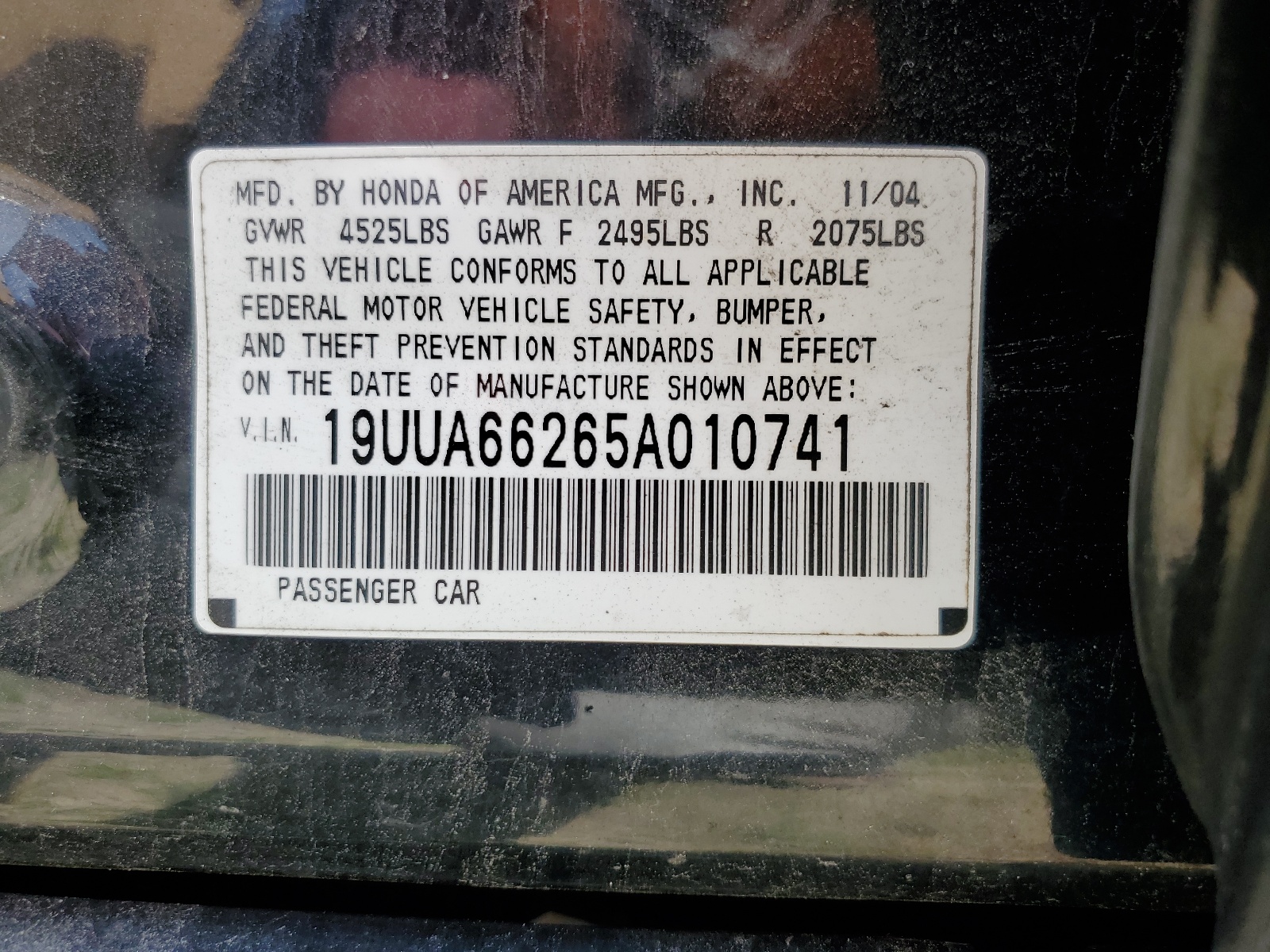 19UUA66265A010741 2005 Acura Tl