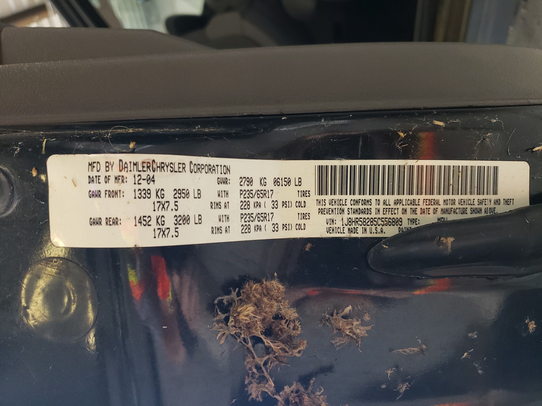 1J8HR58285C556809 2005 Jeep Grand Cherokee Limited