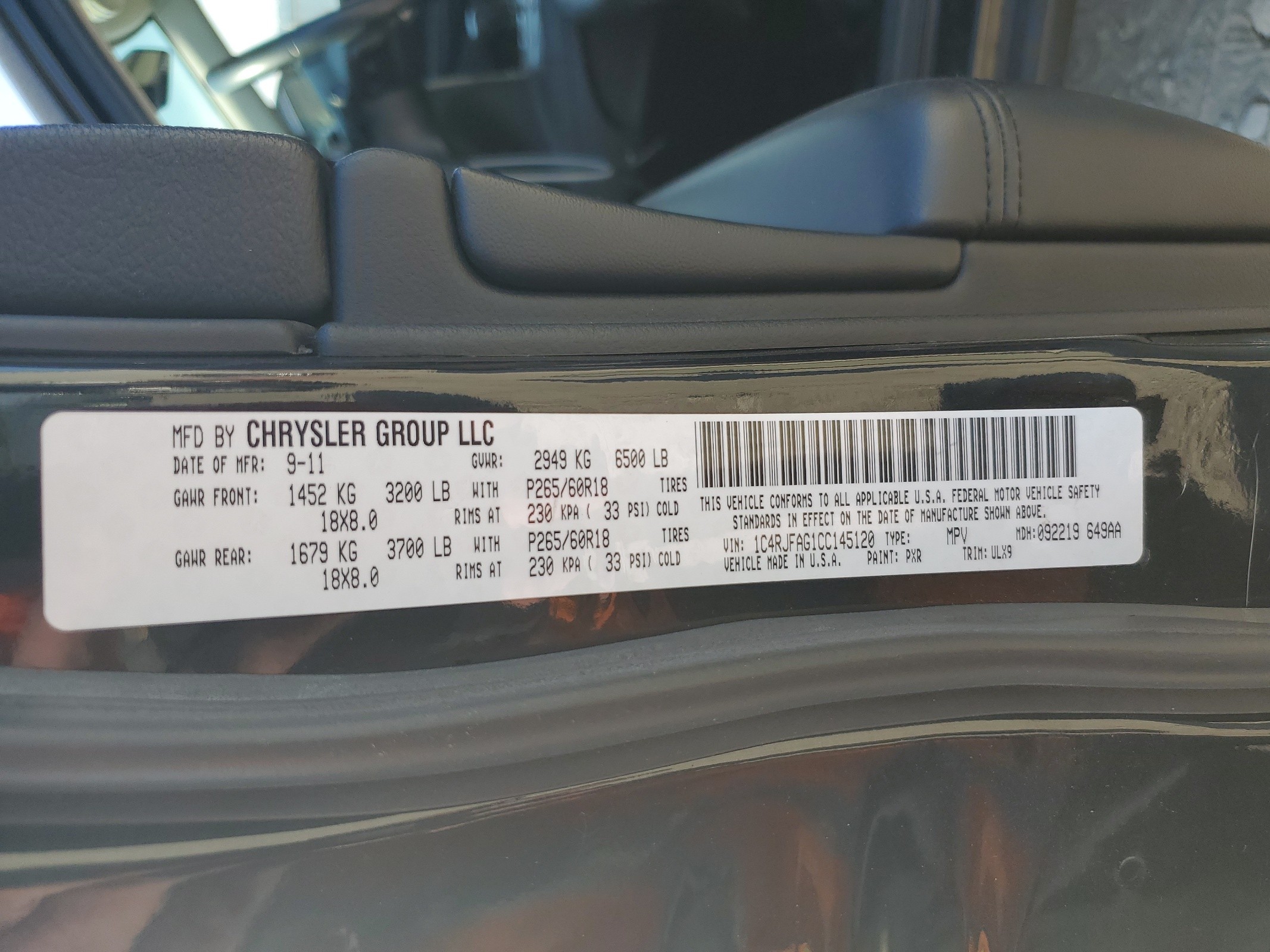 1C4RJFAG1CC145120 2012 Jeep Grand Cherokee Laredo