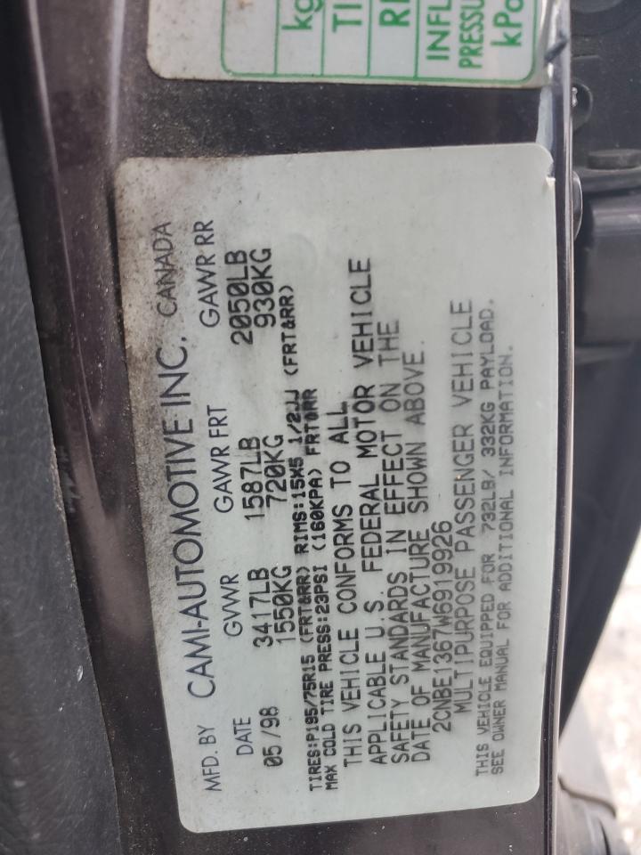 1998 Chevrolet Tracker VIN: 2CNBE1367W6919926 Lot: 63824914