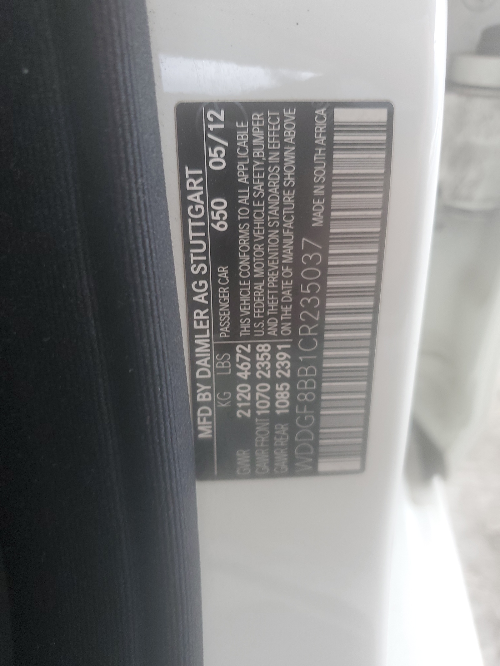 WDDGF8BB1CR235037 2012 Mercedes-Benz C 300 4Matic