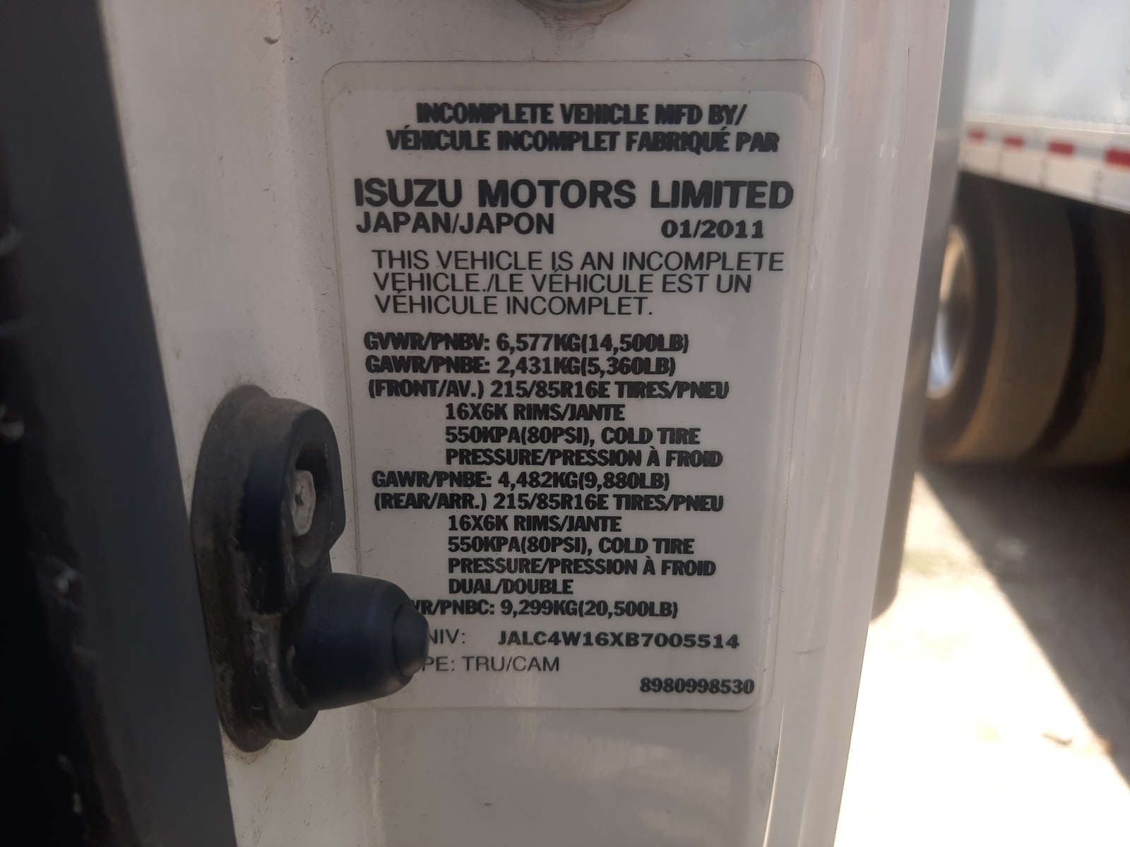 JALC4W16XB700551 2011 Isuzu Npr