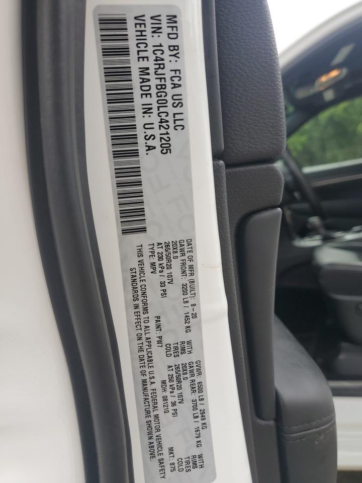 2020 Jeep Grand Cherokee Limited VIN: 1C4RJFBG0LC421205 Lot: 63866954