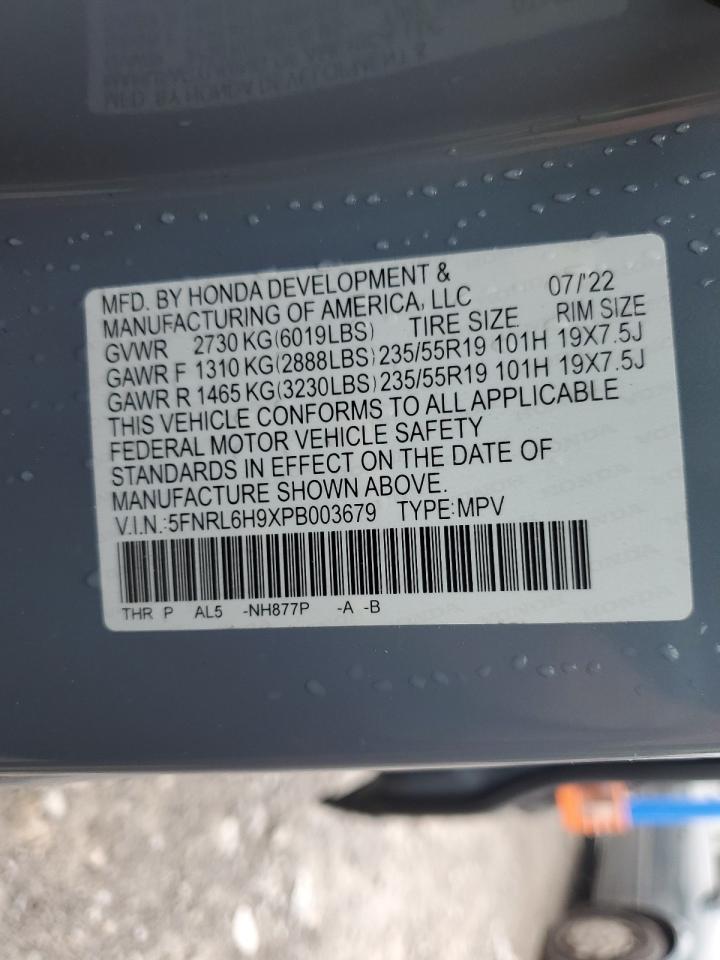 5FNRL6H9XPB003679 2023 Honda Odyssey Elite 5FNRL6H9XPB003679 2023 Honda Odyssey Elite